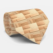 Geometric Wood On Sand Design ネクタイ (ロール)
