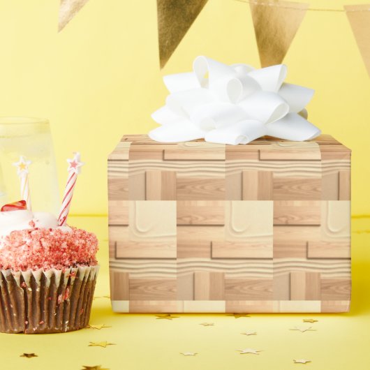 Geometric Wood On Sand Design ラッピングペーパー (誕生日パーティー)