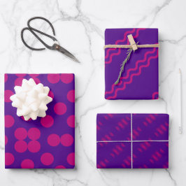 Geometric Wrapping Paper Flat Sheet Set of 3 ラッピングペーパーシート