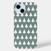 Geometric Xmas Tree Pattern | Minimal Sage Green Case-Mate iPhoneケース (裏面)