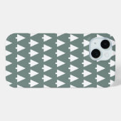 Geometric Xmas Tree Pattern | Minimal Sage Green Case-Mate iPhoneケース (裏面 (横))