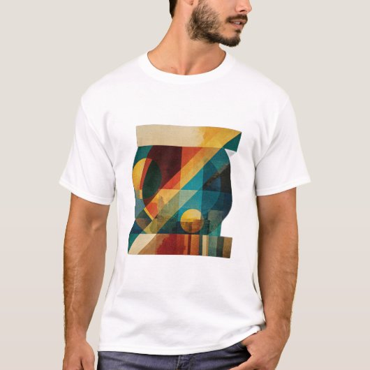 Geometric “Z” – Abstract Mid-Century Monogram Tシャツ (正面)