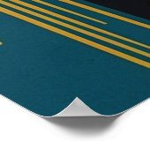 Geometric Zen Portrait in Teal and Ochre ポスター (角)