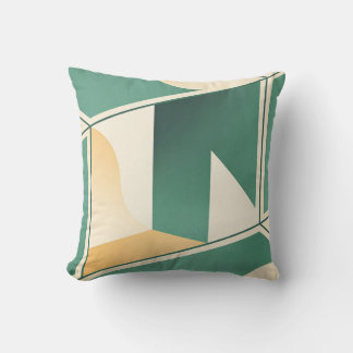 geometrical boho chic sage green minimalist クッション