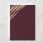 Geometrical burgundy gold typo RSVP  招待状 (裏面)