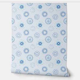 geometrical circular patterns in delicate blue 壁紙
