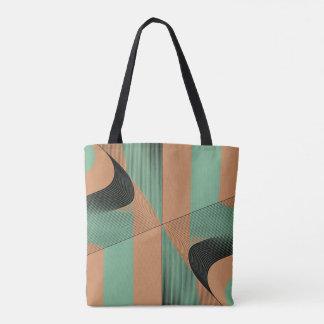 geometrical shapes retro vintage terracotta green トートバッグ