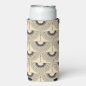 Geometrical swan flying bird pattern cream スリム缶クーラー (Seltzer正面)