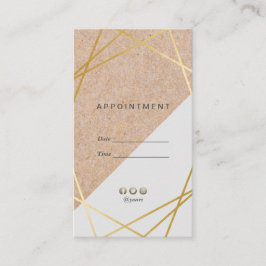 GeometricGold KraftPrintグレーアポイントメント垂直 名刺