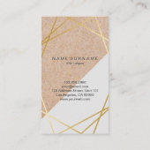 GeometricGold KraftPrintグレーアポイントメント垂直 名刺 (裏面)