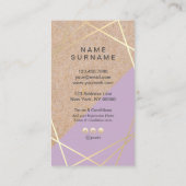 GeometricGold KraftPrintラベンダロイヤリティ垂直 名刺 (裏面)