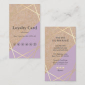 GeometricGold KraftPrintラベンダロイヤリティ垂直 名刺 (正面/裏面)