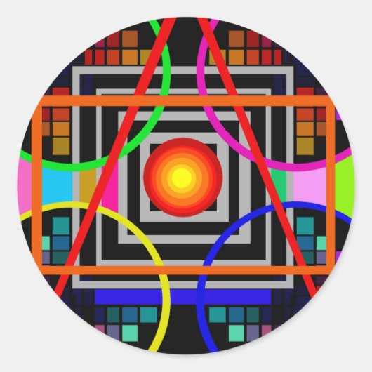 Geometricsのステッカー ラウンドシール (正面)