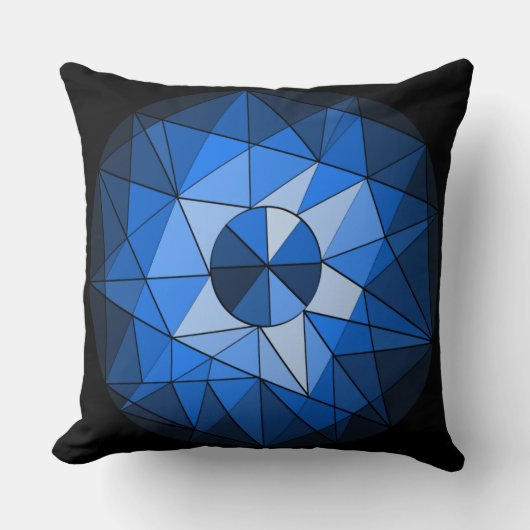 Geometricsの円の宝石用原石のデザインの枕 クッション (正面)