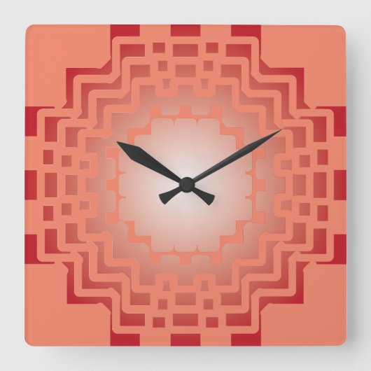 GEOMETRICS CLOCKs 24 BY MASANSER PIXELAT スクエア壁時計 (正面)
