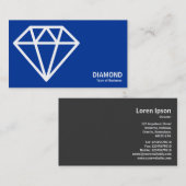 Geometropolis – ダイヤモンド – ホワイトオン深い海軍 名刺 (正面/裏面)