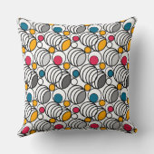 Geometry circles and rings decor retro sixties  クッション (裏面)