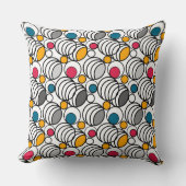 Geometry circles and rings decor retro sixties  クッション (正面)