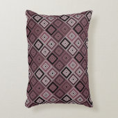 Geometry ethnic patchwork brown burgundy  アクセントクッション (正面(垂直))