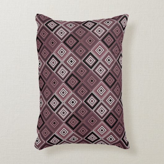 Geometry ethnic patchwork brown burgundy  アクセントクッション (正面(垂直))