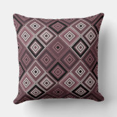 Geometry ethnic patchwork brown burgundy  クッション (裏面)