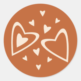 Geometry in Love - cream on red ochre – イメージ。 ラウンドシール