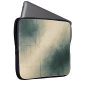 Geometry of Emotion Pt3 Japandi Teal Gray ラップトップスリーブ (正面右)