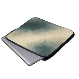 Geometry of Emotion Pt3 Japandi Teal Gray ラップトップスリーブ