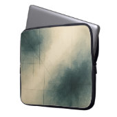 Geometry of Emotion Pt3 Japandi Teal Gray ラップトップスリーブ (正面左)