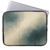 Geometry of Emotion Pt3 Japandi Teal Gray ラップトップスリーブ (正面)