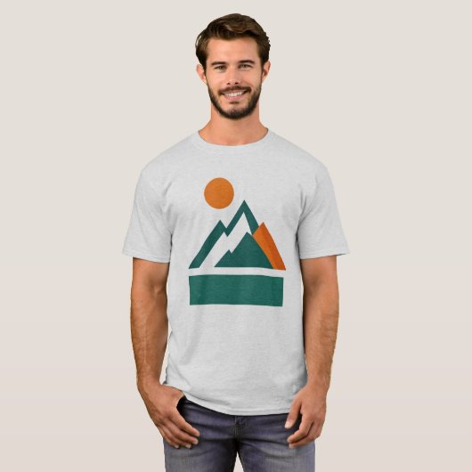 Geometry Shape Mountain Sunset T-Shirt Tシャツ (正面フル)