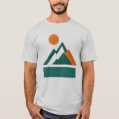 Geometry Shape Mountain Sunset T-Shirt Tシャツ (正面)