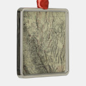Geomorphic地図、カリフォルニア、ネバダ メタルオーナメント (右)