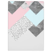 Geomtricのパステル調の大理石の点々のあるなデザイン クリップボード (裏面)