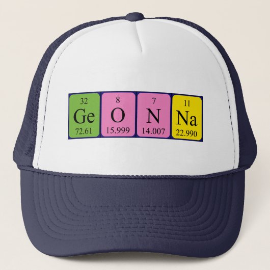 Geona周期表名hat キャップ (正面)