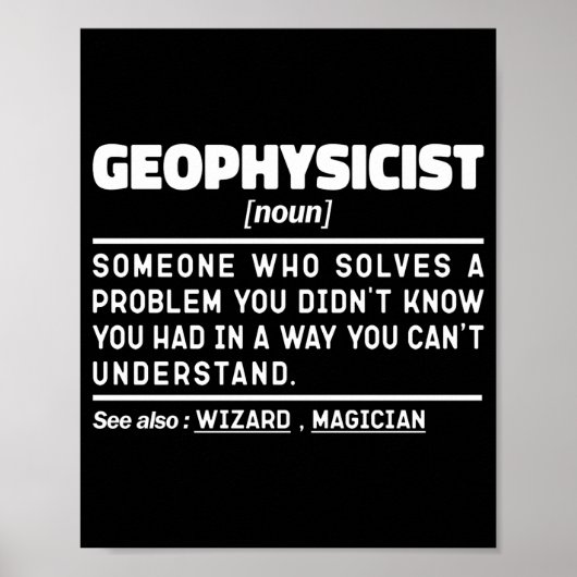 Geophysicist Noun Definition Geophysics Lover Cool ポスター (正面)
