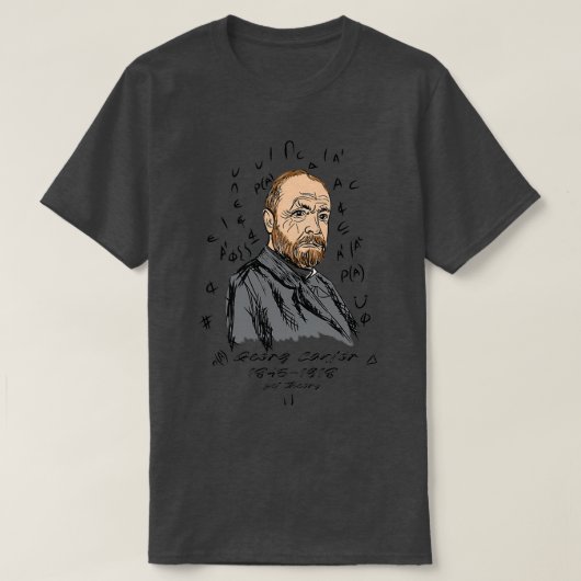 Georg Cantor 18451918ドイツ数学者 Tシャツ (デザイン正面)