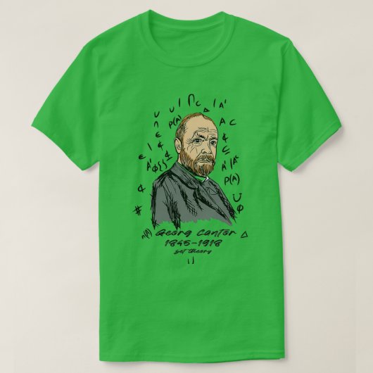 Georg Cantor 18451918ドイツ数学者 Tシャツ (デザイン正面)