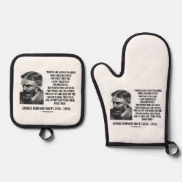 George B. Shaw I Don't Believe In Circumstances 鍋つかみ&鍋敷きセット