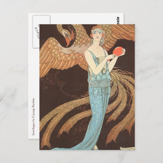 George Barbierによるソルトレーシティーまたは占い ポストカード (正面/裏面)