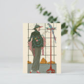 George Barbierによる片方の刺繍スリーブ ポストカード (スタンド正面)