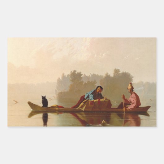 George Caleb Bingham – ファートレーダー降順 長方形シール (正面)