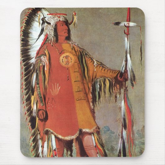 George Catlinによるインディアンチーフマトトープのポートレート マウスパッド (正面)