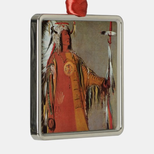 George Catlinによるインディアンチーフマトトープのポートレート メタルオーナメント (右)
