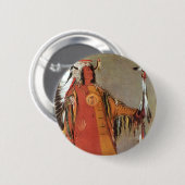 George Catlinによるインディアンチーフマトトープのポートレート 缶バッジ (正面&裏面)