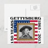 George Custer - 150周年記念ゲチスバーグ ポストカード (正面/裏面)