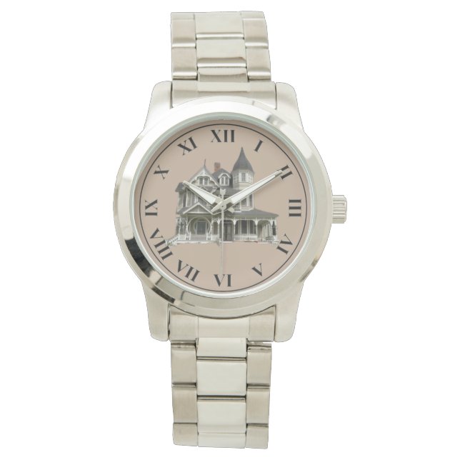 George F.ビクトリアン理容師ローマ数字を見る 腕時計 (正面)