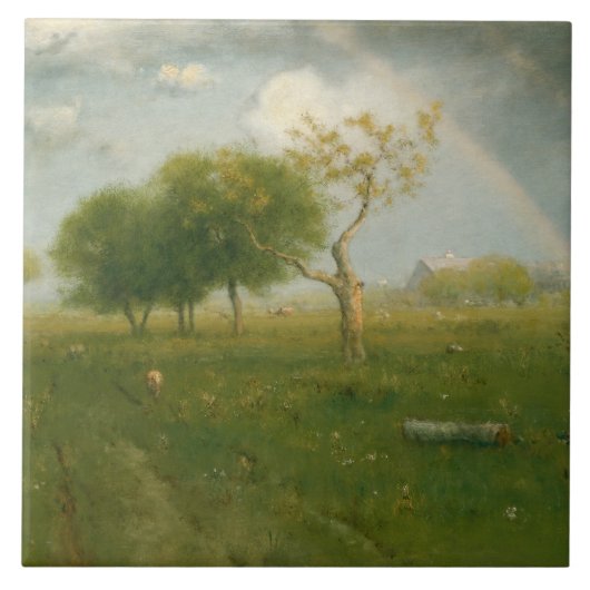 George Inness – 夏のシャワー後 タイル (正面)