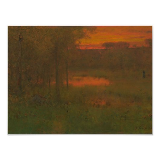 George Inness – 横、日の入り フォトプリント (正面)