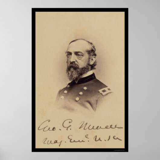 George Meade署名済みカード1862 ポスター (正面)